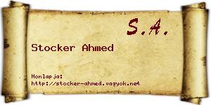 Stocker Ahmed névjegykártya